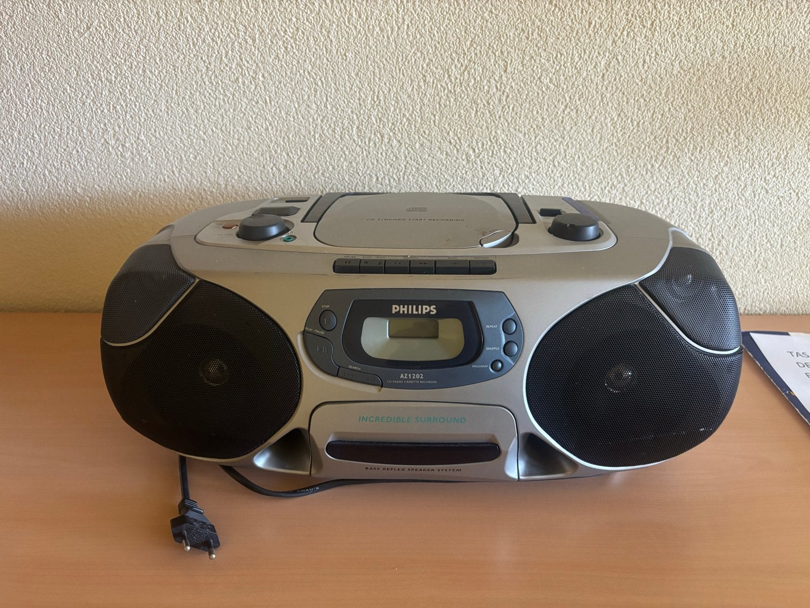 Philips AZ1202 Radio CD Cassette Recorder Boombox, Ophalen, Gebruikt, Radio, Met cd-speler