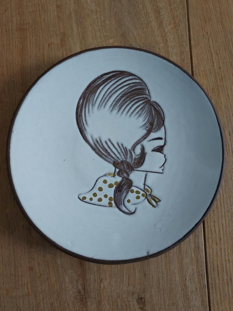 Vintage Brocant Wandbordje Keramiek Daan Aalten Zeist, Ophalen of Verzenden