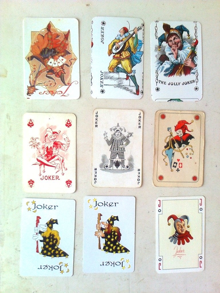 9 jokers K 21 v verzenden €1,50, Verzamelen, Ophalen of Verzenden, Zo goed als nieuw, Joker(s)