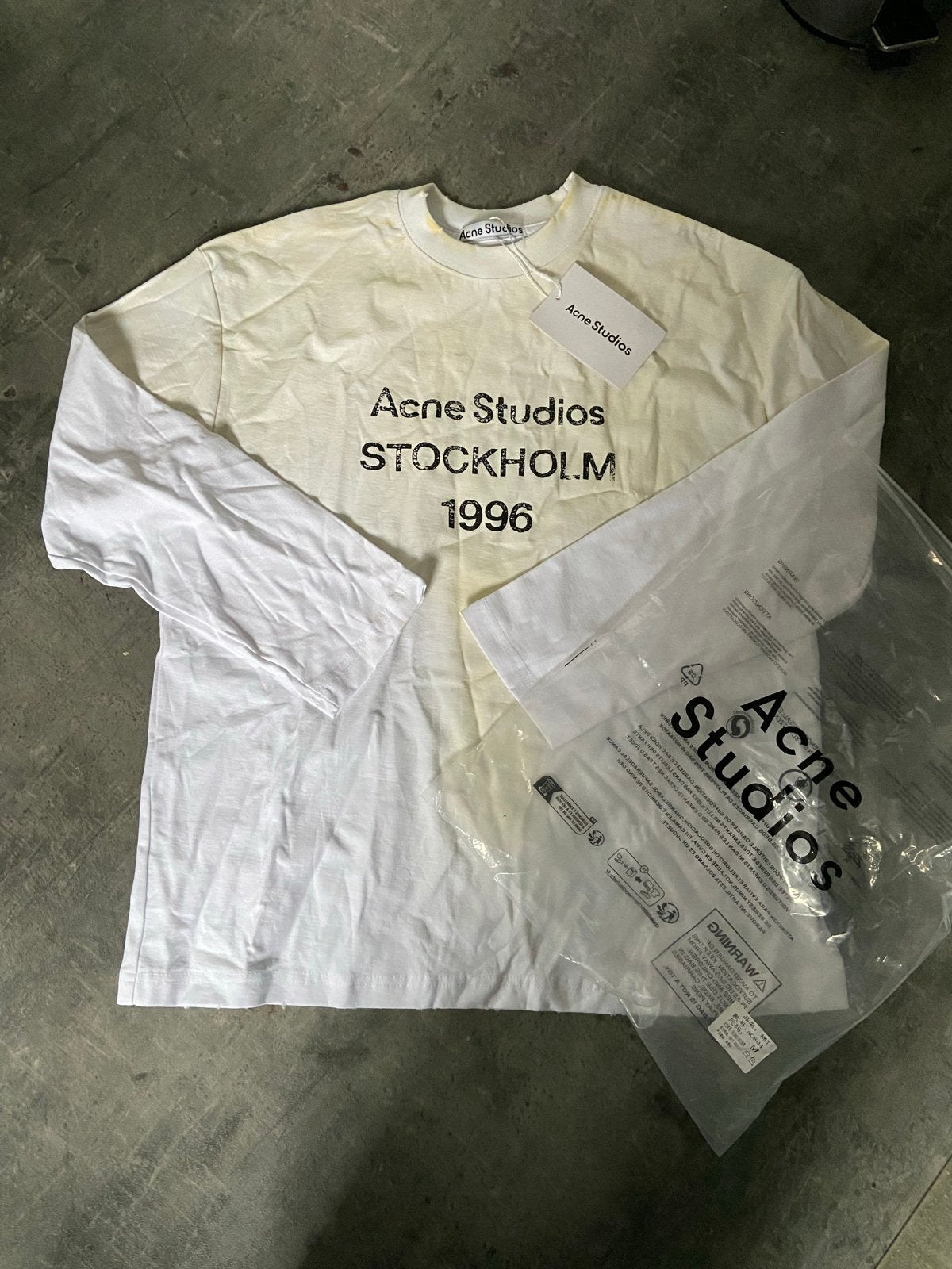 Acne Studios Stockholm 1996 T-shirt Lange Mouw, Kleding | Heren, Ophalen of Verzenden, Nieuw, Wit