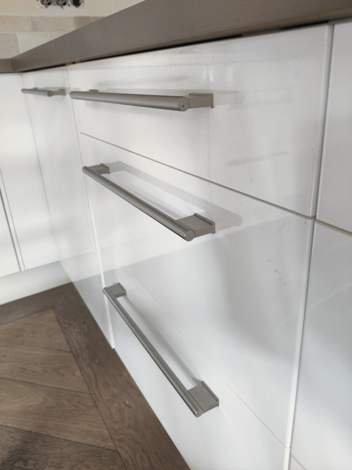 16 RVS handgrepen 320mm en 1 greepje 128mm hart op hart, Ophalen, Metaal, Grijs, IKEA