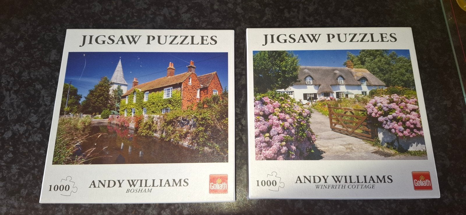 2x Andy Williams Legpuzzels 1000 stukjes - Bosham & Winfrith, Hobby en Vrije tijd, Denksport en Puzzels, Ophalen of Verzenden