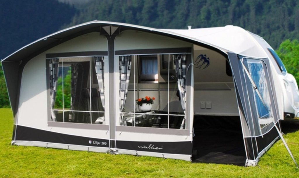 Walker Elips 280 voortent met luifel, Caravans en Kamperen, Voortenten en Luifels, Ophalen, Zo goed als nieuw, Ten Cate All Season 240g/m2