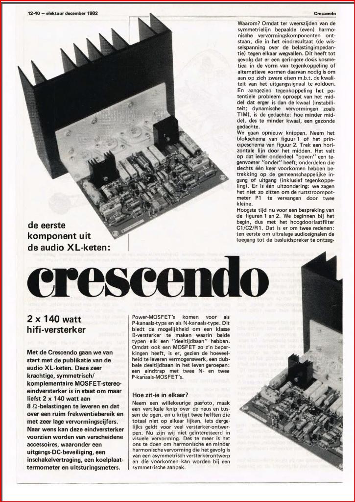 Elektuur Crescendo versterker gevraagd, Ophalen, Zo goed als nieuw