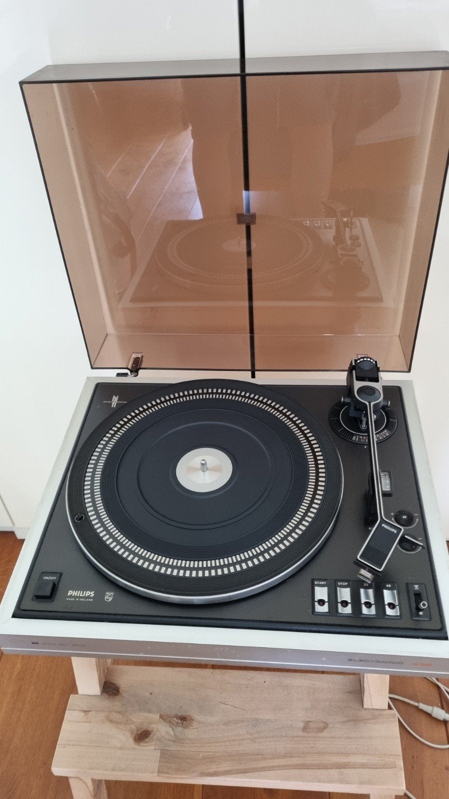 Philips Electronic 222 Platenspeler, Audio, Tv en Foto, Platenspelers, Ophalen, Gebruikt, Philips, Automatisch