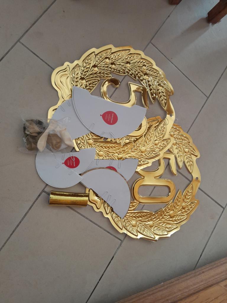 Decoratie GOUDEN HUWELIJK  - 50 jaar getrouwd -, Hobby en Vrije tijd, Ophalen, Zo goed als nieuw, Versiering, Geboorte of Huwelijk