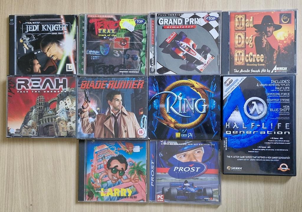 10 PC games (Leisure suit Larry, Blade runner, Star Wars...), Avontuur en Actie, Gebruikt, 1 speler, Eén computer