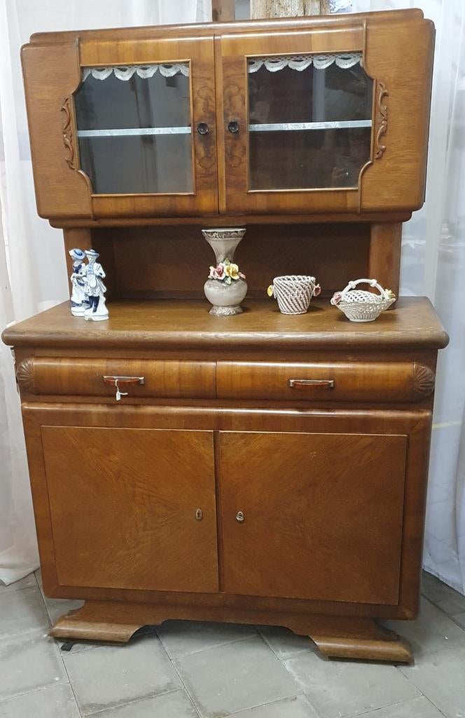 Vintage buffetkast of keukenkast bestaat uit twee delen, Antiek en Kunst, Ophalen