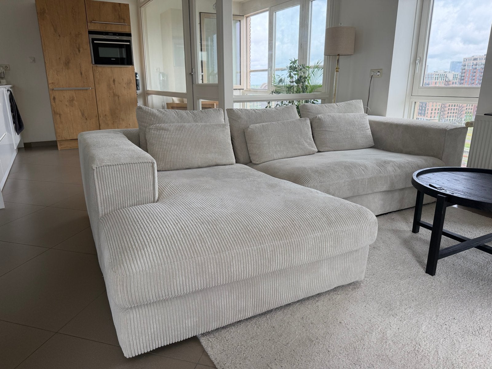 Nette Ribben hoek bank, Huis en Inrichting, Ophalen, Zo goed als nieuw