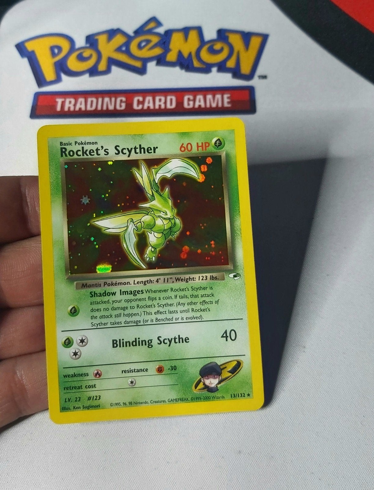 Rocket's Scyther Holo Rare, Gym Heroes Set 2000, Hobby en Vrije tijd, Verzamelkaartspellen | Pokémon, Ophalen of Verzenden, Zo goed als nieuw
