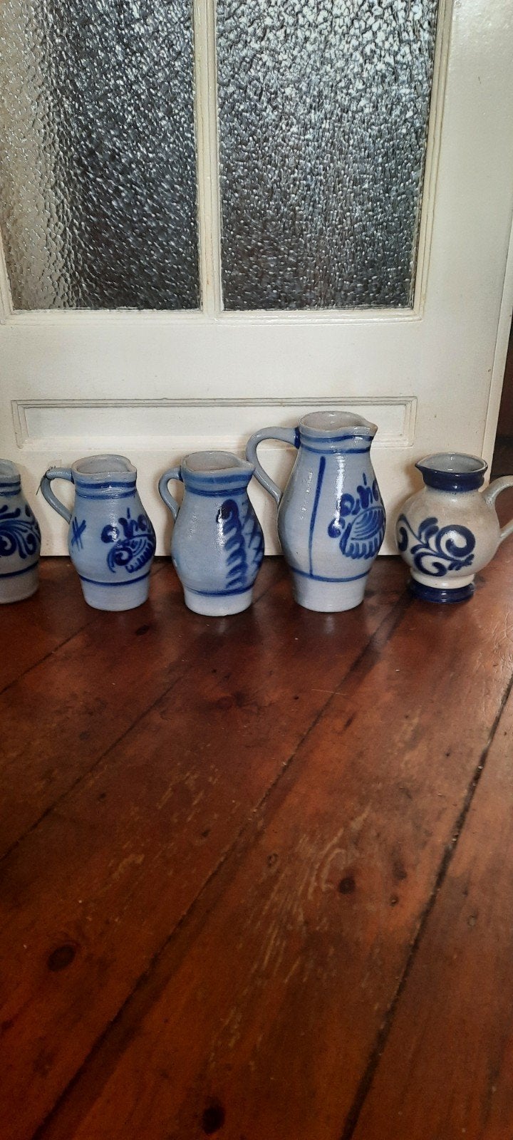 Set van 5 antieke zoutglazuur kruiken/kannetjes, Ophalen of Verzenden