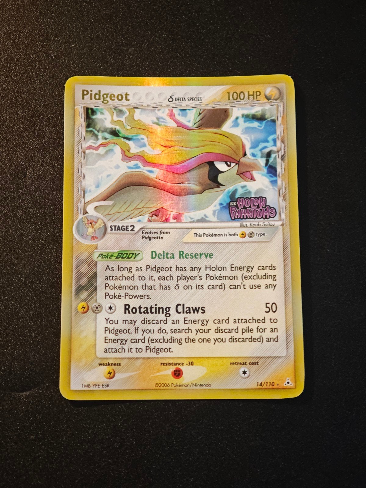 Pidgeot ex 14 Delta species Holon Phantoms, Ophalen of Verzenden, Zo goed als nieuw, Losse kaart, Foil
