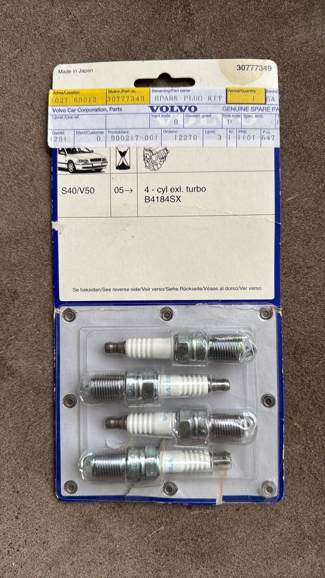 Volvo S40/V40 Bougieset - Origineel Volvo Onderdeel, Ophalen of Verzenden, Nieuw, Volvo