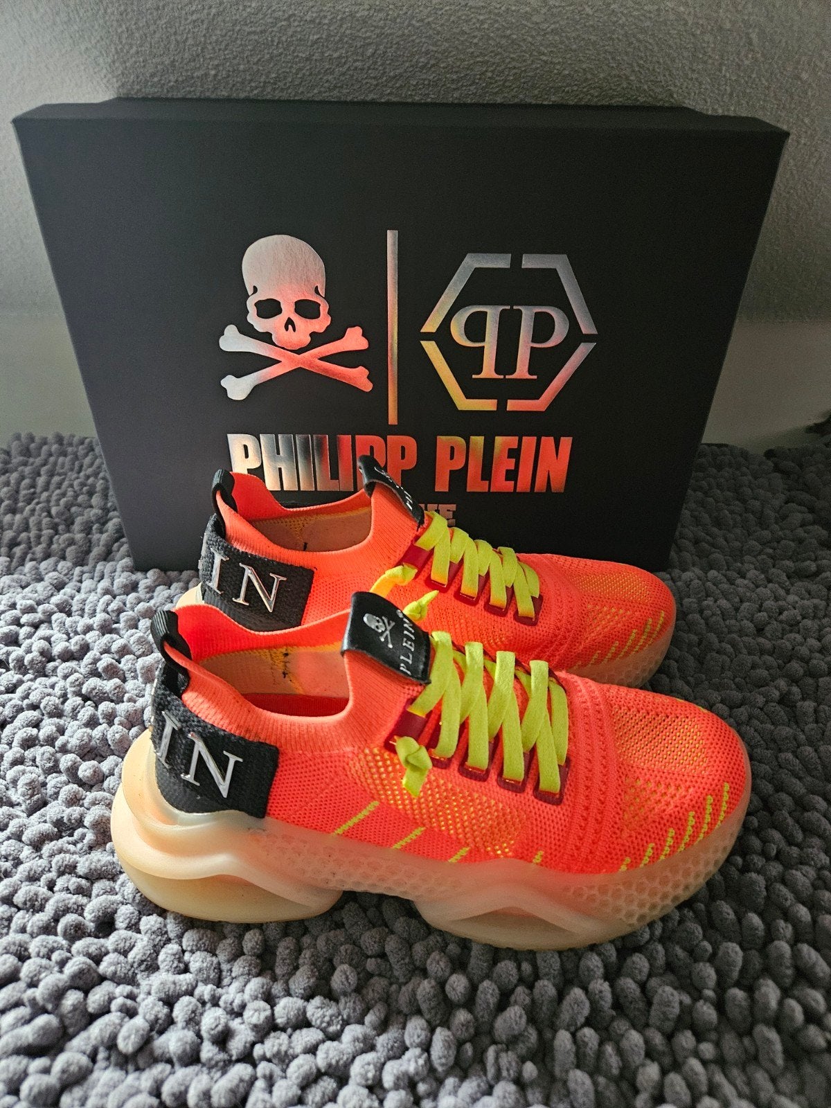 Philipp Plein Sneakers - Maat 36 - Oranje/Neon, Kleding | Dames, Oranje, Ophalen of Verzenden, Philipp Plein, Sneakers of Gympen