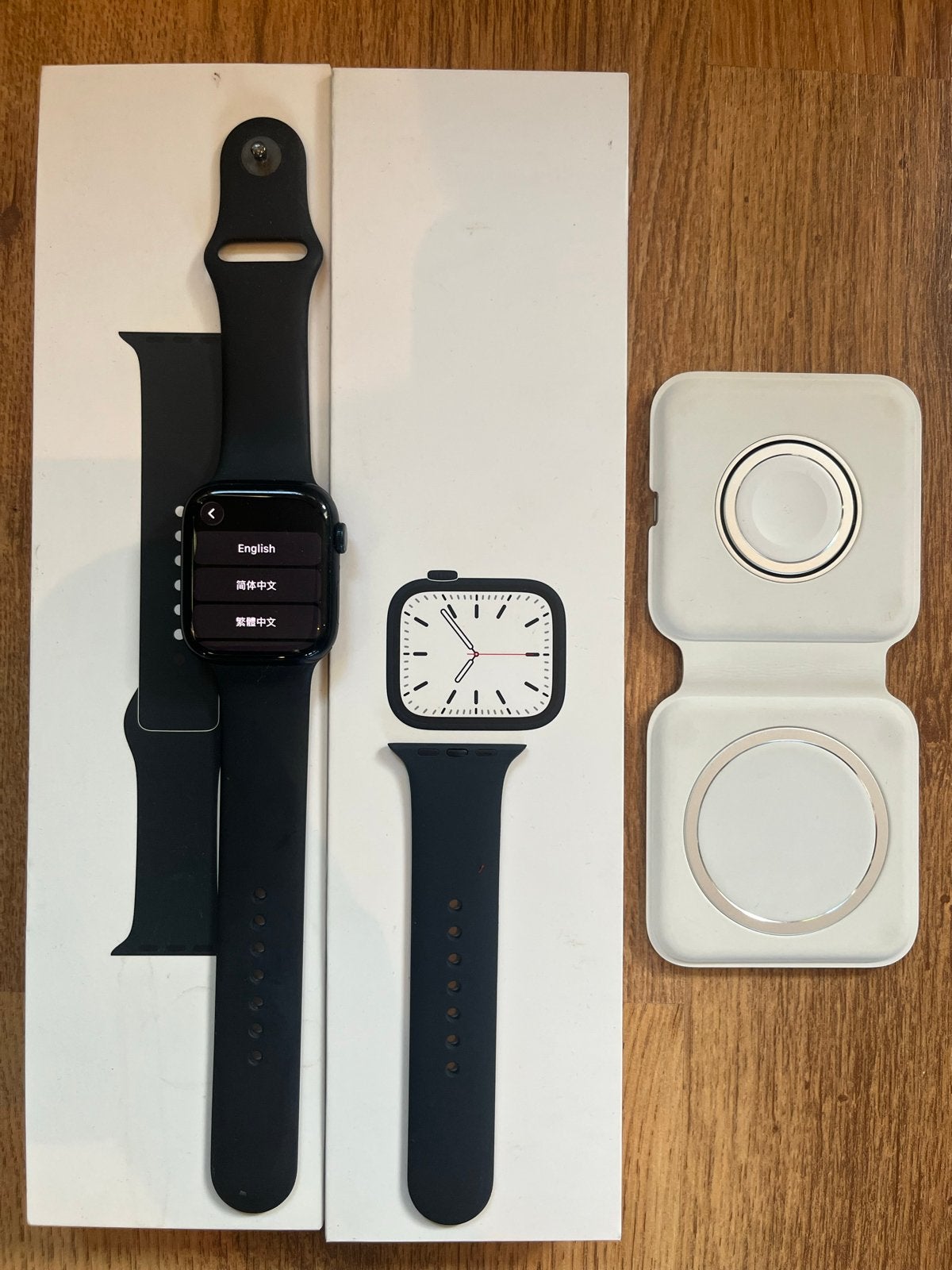 Apple Watch Series 7 Zwart – Oplader en extra bandje, Ophalen, Afstand, Zwart, IOS