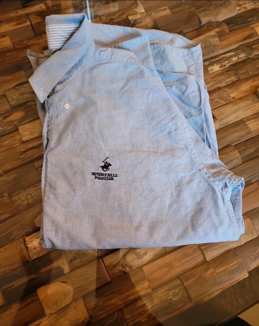 Beverly Hills Polo Club Lichtblauw Overhemd, Kleding | Heren, Ophalen of Verzenden, Gedragen, Blauw, Beverly Hills Polo Club