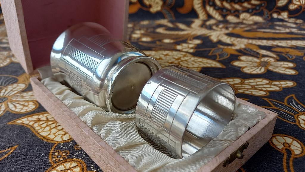 Originele Art Deco doopbeker en servetring uit Frankrijk., Ophalen of Verzenden