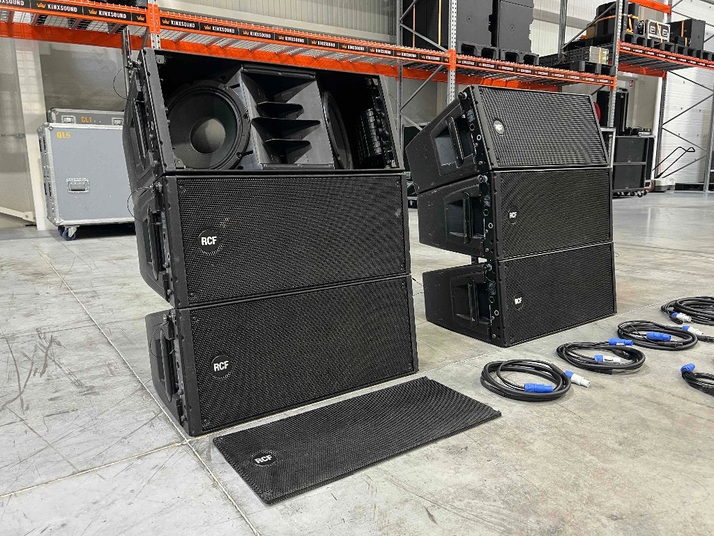 6x RCF HDL 20-A 2x10"/3" powered line array, Gebruikt, Overige typen, Ophalen of Verzenden, 150 watt of meer