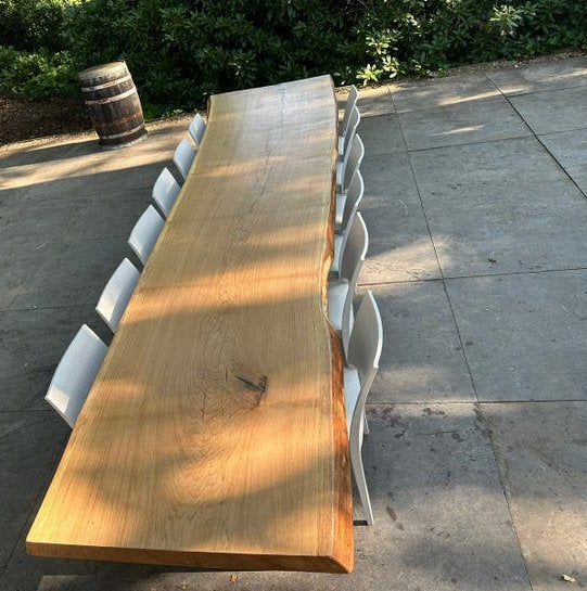 EEN MOOIE NATUURLIJKE EETTAFEL!OPMAAT!, Ophalen of Verzenden, Zo goed als nieuw