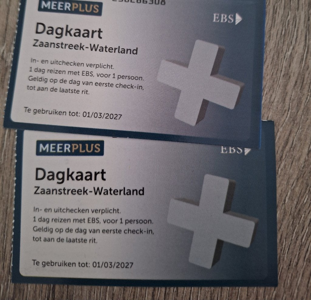 Dagkaart Zaanstreek Waterland, Tickets en Kaartjes, Eén persoon, Bus, Metro of Tram, Nederland, Met bestemming of datum