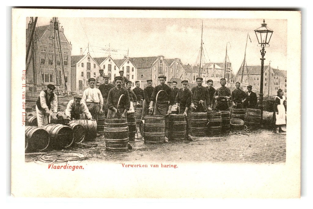 Vlaardingen, Verwerken van haring, Verzenden, Voor 1920, Gelopen, Zuid-Holland
