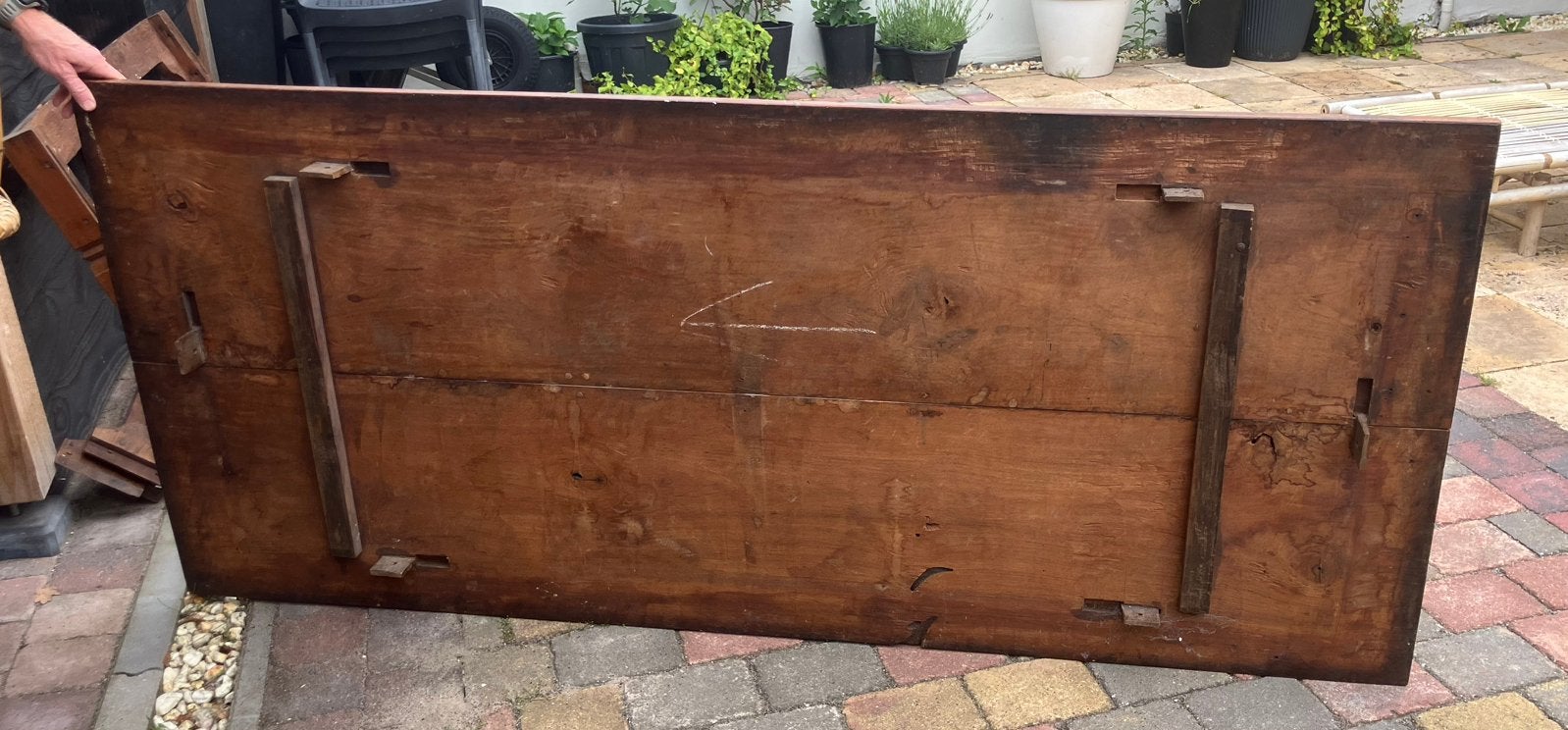 Mooie houten kloostertafel 200/90, Ophalen, Zo goed als nieuw, Rechthoekig, 50 tot 100 cm