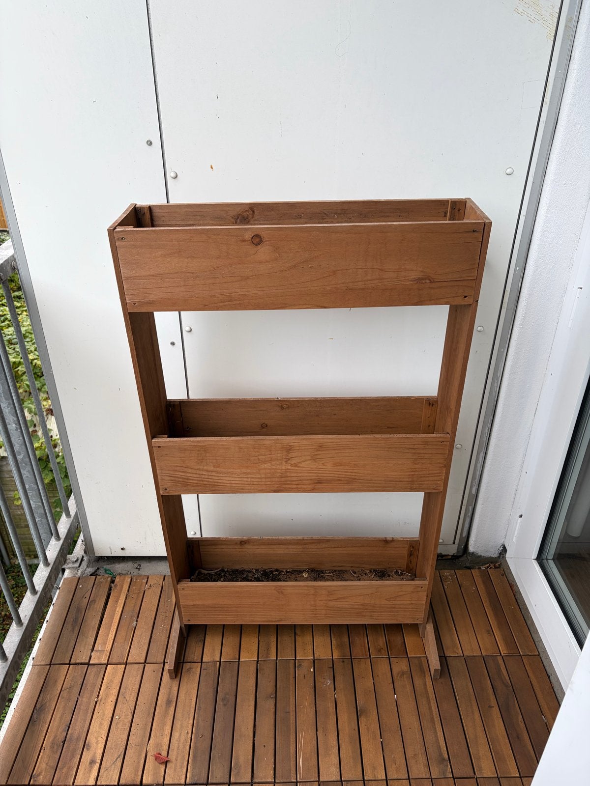 Houten balkon plantenbak / kruidenrek, Ophalen, Gebruikt, Balkon, 60 tot 100 cm
