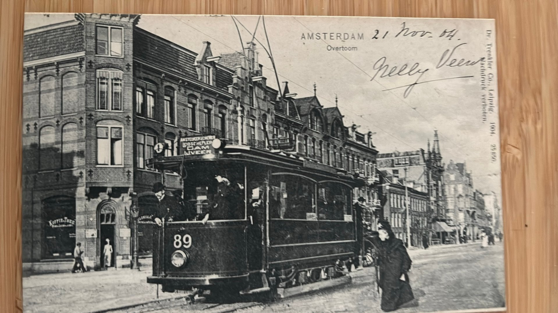 Amsterdam West 1900 OVERTOOM fraaie TRAM, Ophalen of Verzenden, Voor 1920, Gelopen, Noord-Holland