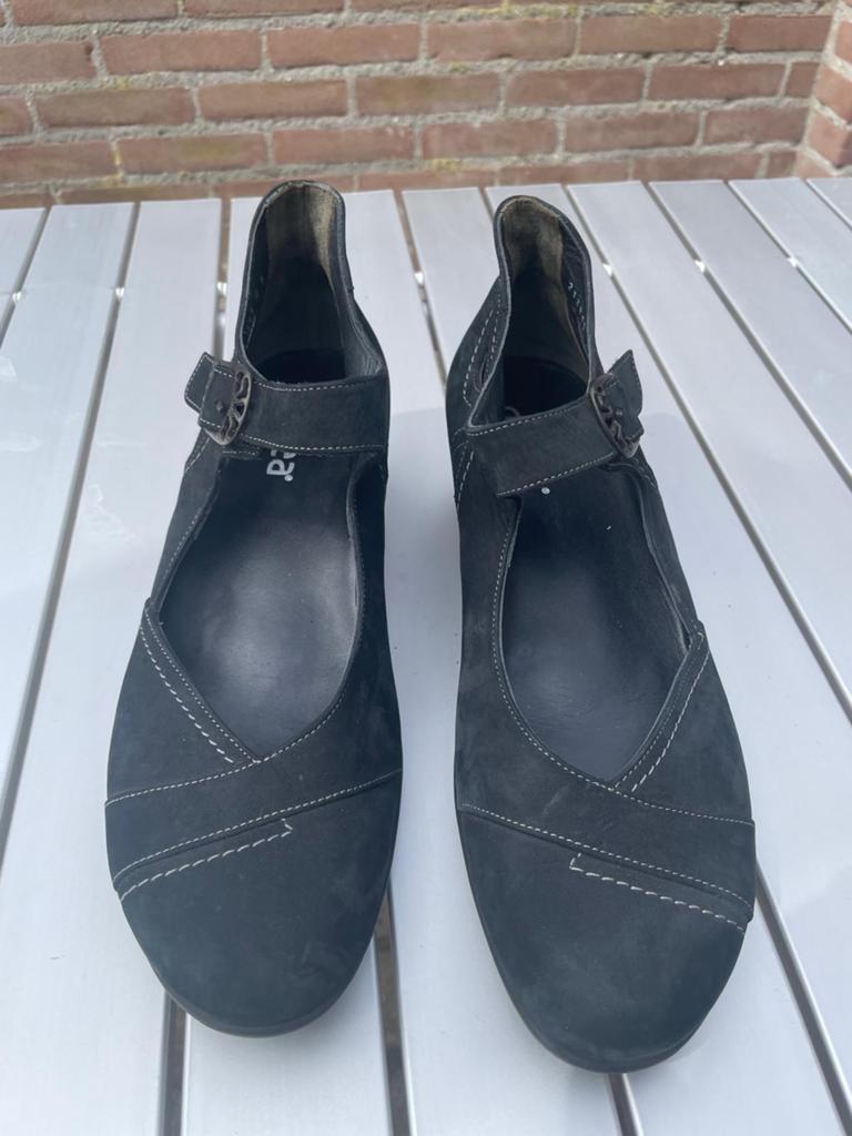 Durea Dames Dichte Sandalen Lage Hak Maat 6H Zwart, Kleding | Dames, Verzenden, Zo goed als nieuw, Zwart, Sandalen of Muiltjes