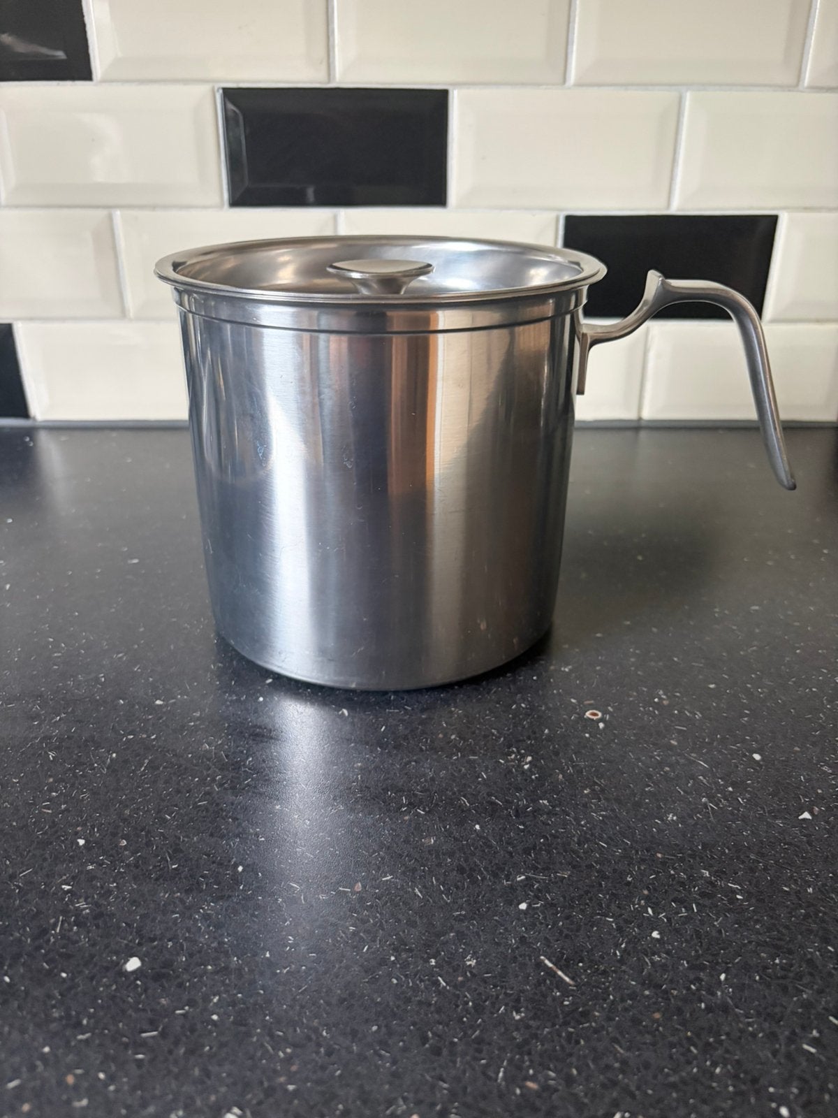 Vintage Gero Zilmeta melkkoker 2,5 liter – Dick Simonis, Huis en Inrichting, Gebruikt, Met deksel, Overige typen, Ophalen of Verzenden