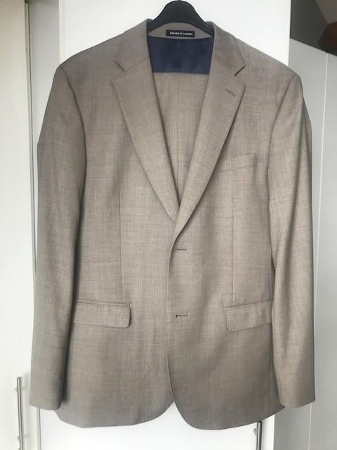 heren kostuum pak beige maat 50 met overhemd en stropdas, Ophalen of Verzenden, Zo goed als nieuw, Maat 48/50 (M), Beige
