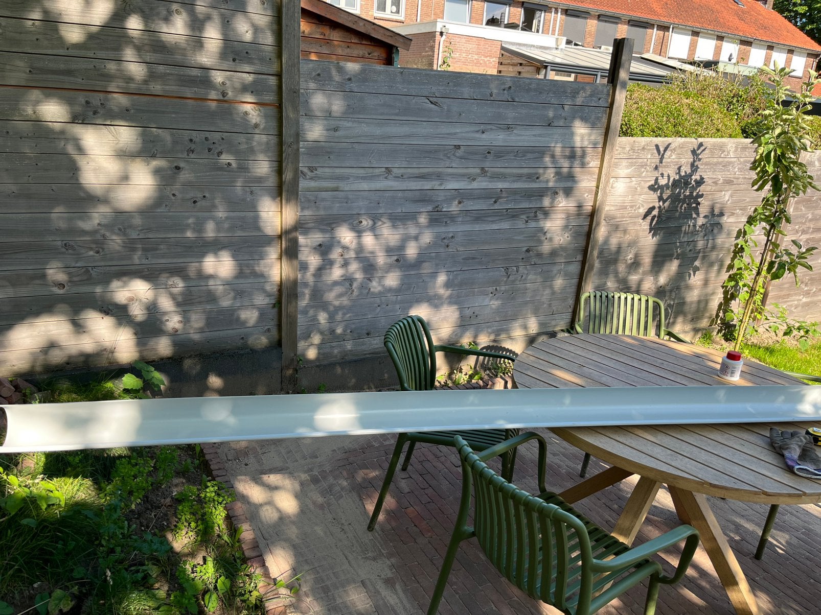 PVC mastgoot / dakgoot 120mm DYKA, ruim 3 meter, Ophalen, Pvc, 2 tot 4 meter, Zo goed als nieuw