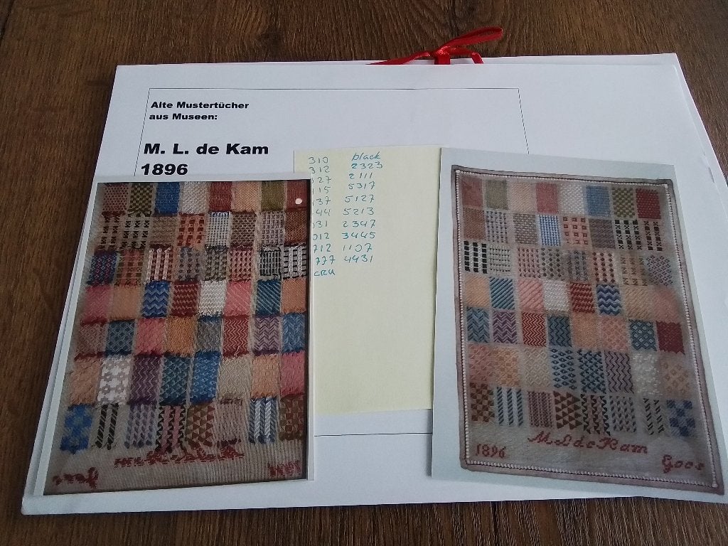 Alte mustertucher, M. L. Kam 1896, Hobby en Vrije tijd, Ophalen of Verzenden, Zo goed als nieuw, Handborduren, Patroon