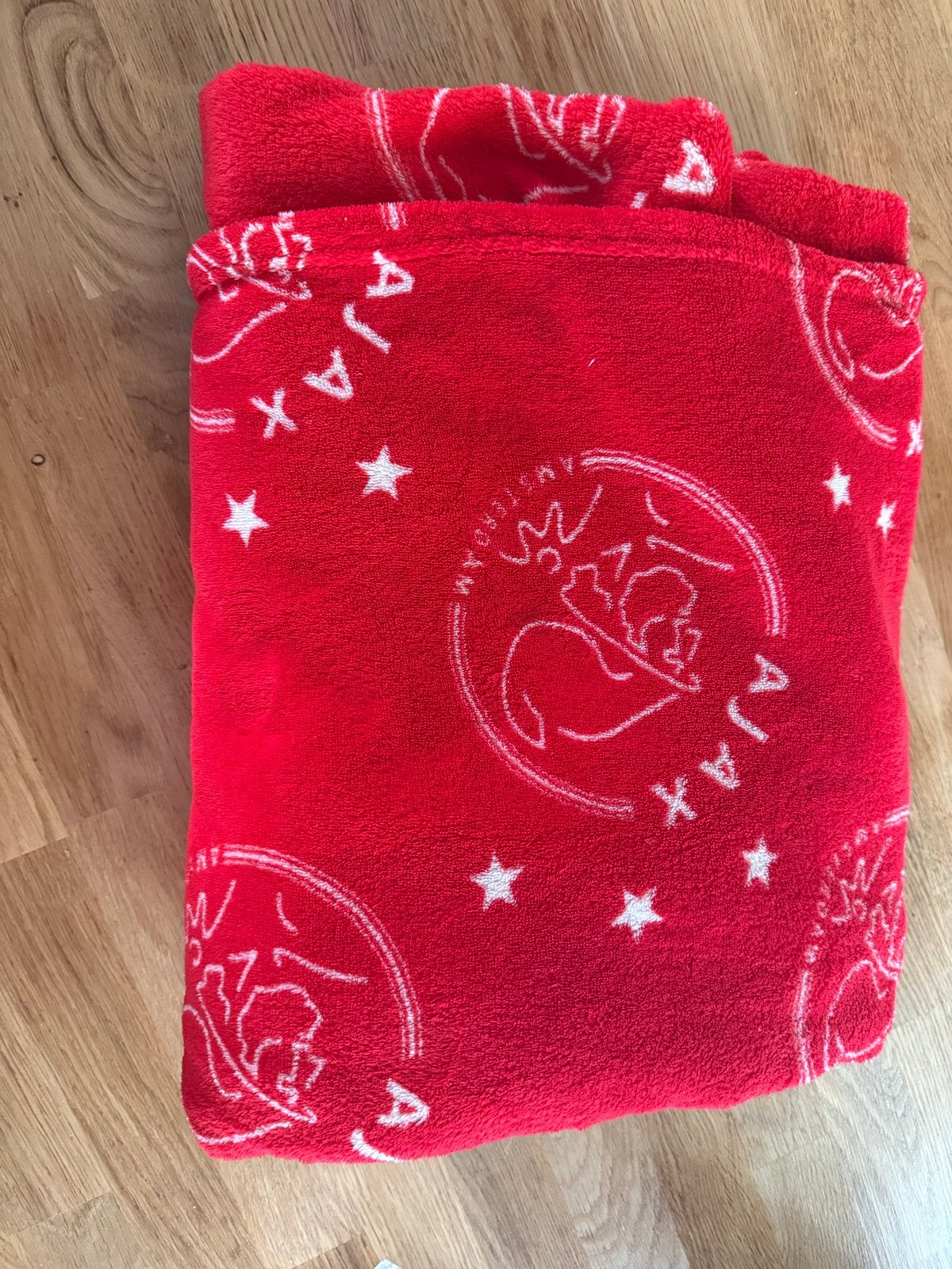 Ajax Fleece Deken - Rood met Clublogo en Sterren, Ophalen, Overige merken, Met print, Zo goed als nieuw