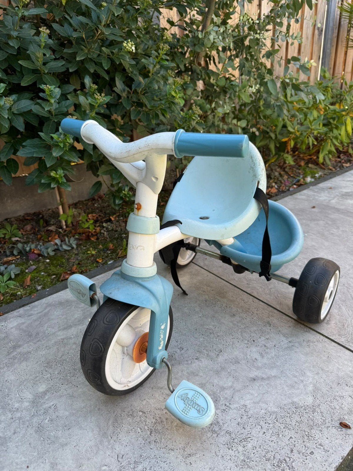Smoby driewieler blauw - Ideaal voor de kleintjes!, Terugtraprem, Gebruikt, Smoby, Ophalen of Verzenden