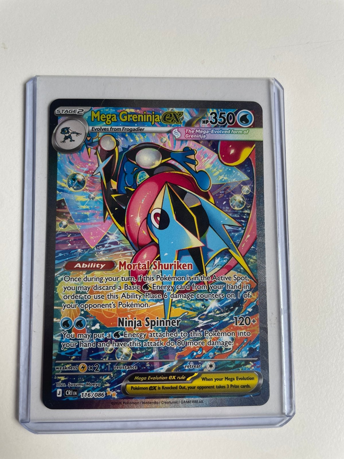 Pokemon mega Greninja ex sir, Hobby en Vrije tijd, Verzamelkaartspellen | Pokémon, Ophalen of Verzenden, Nieuw, Losse kaart