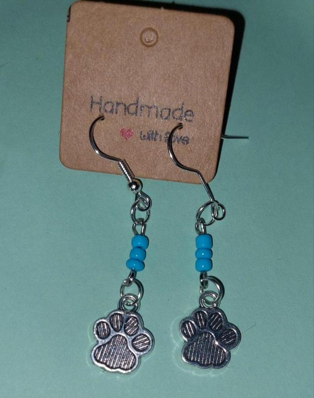 Oorbellen met hondenpootjes, Ophalen, Overige materialen, Hangers, Blauw