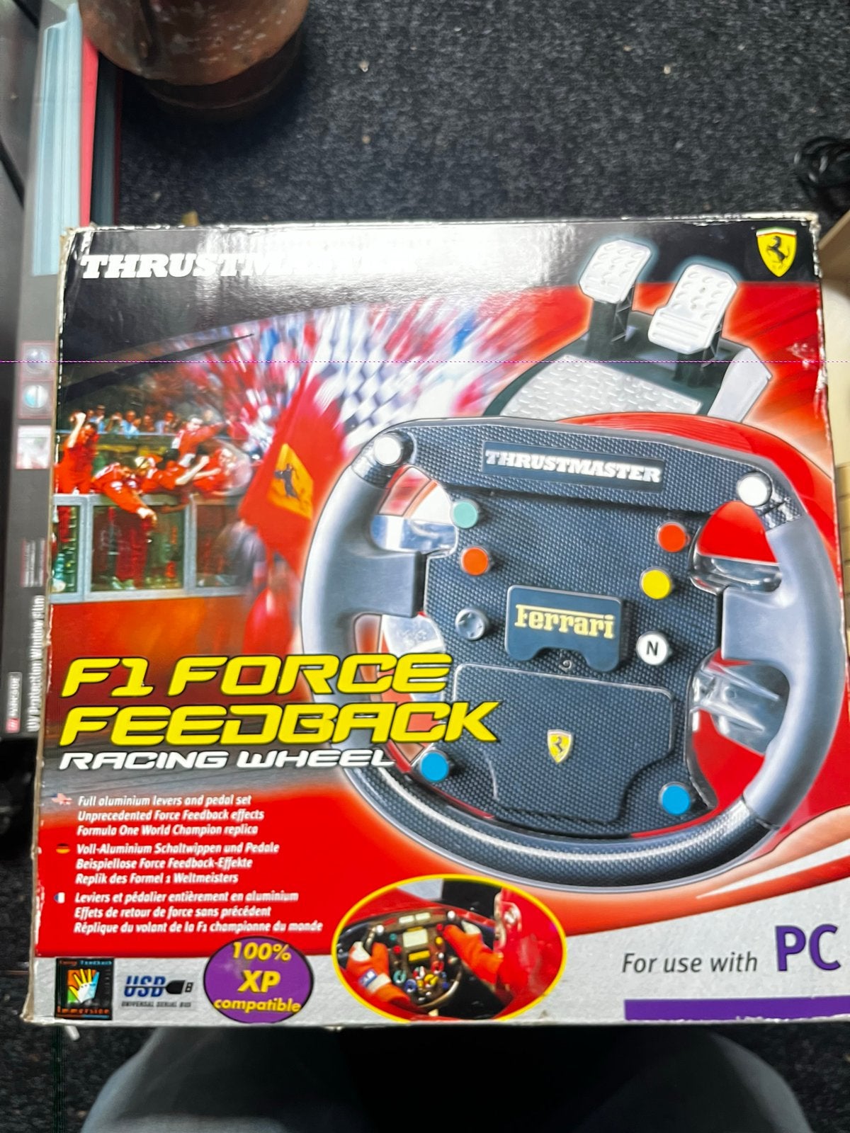 Thrustmaster F1 Force Feedback Racing Wheel voor PC, 1 speler, Racen en Vliegen, Nieuw, Eén computer