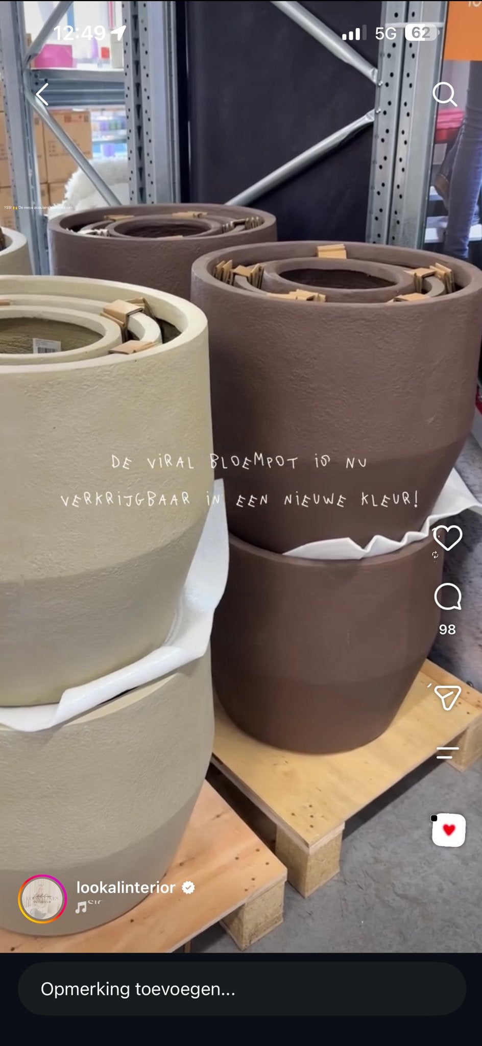 Gezocht: bloempot Vione bruin 55 cm bruin (grootste formaat), Ophalen of Verzenden