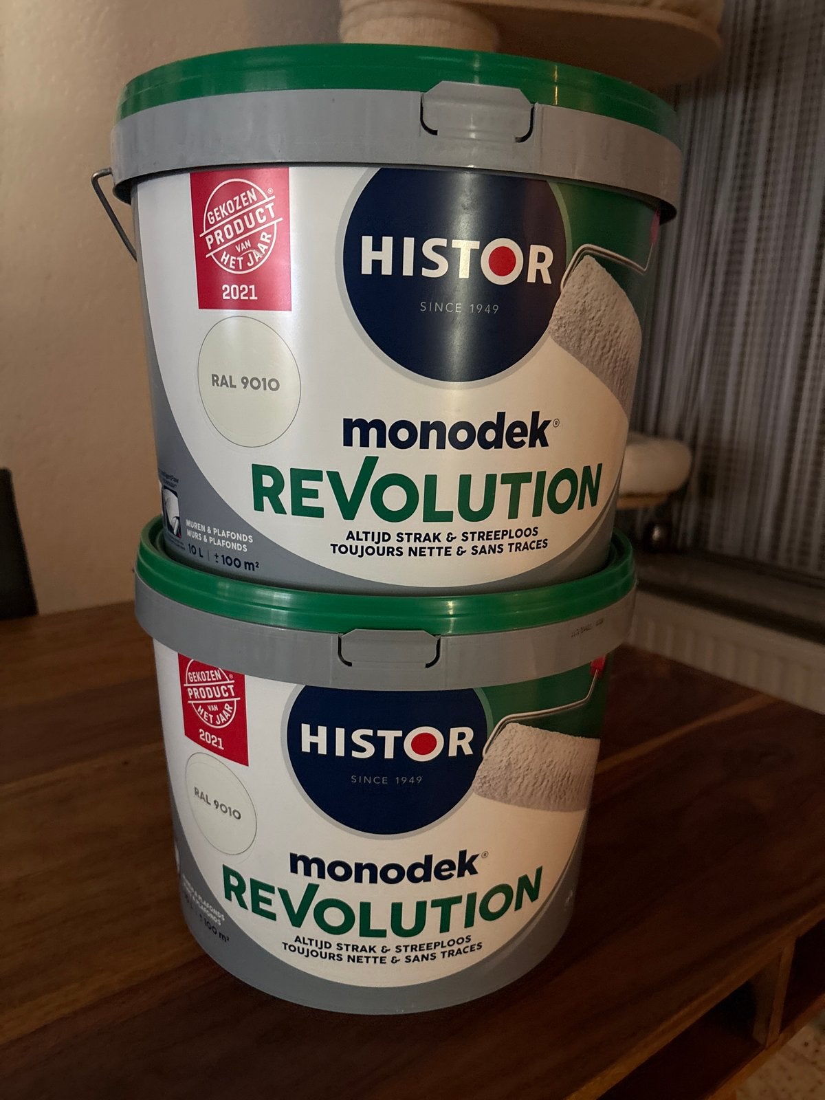 Histor Monodek Revolution Muurverf RAL 9010 - 2x10L, Ophalen, Wit, Nieuw, Verf