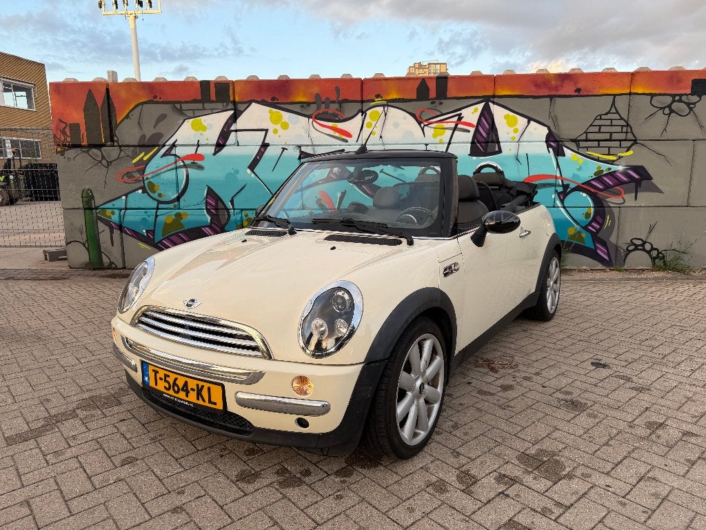 Mini 1.6 16V Cooper Cabrio 2007 Wit, Auto's, Mini, Voorwielaandrijving, Zwart, 4 cilinders, Cabriolet