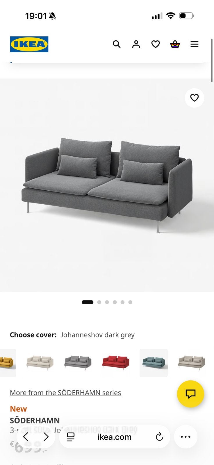 IKEA SODERHAMN two seater sofa, Ophalen, Gebruikt, Tweepersoons