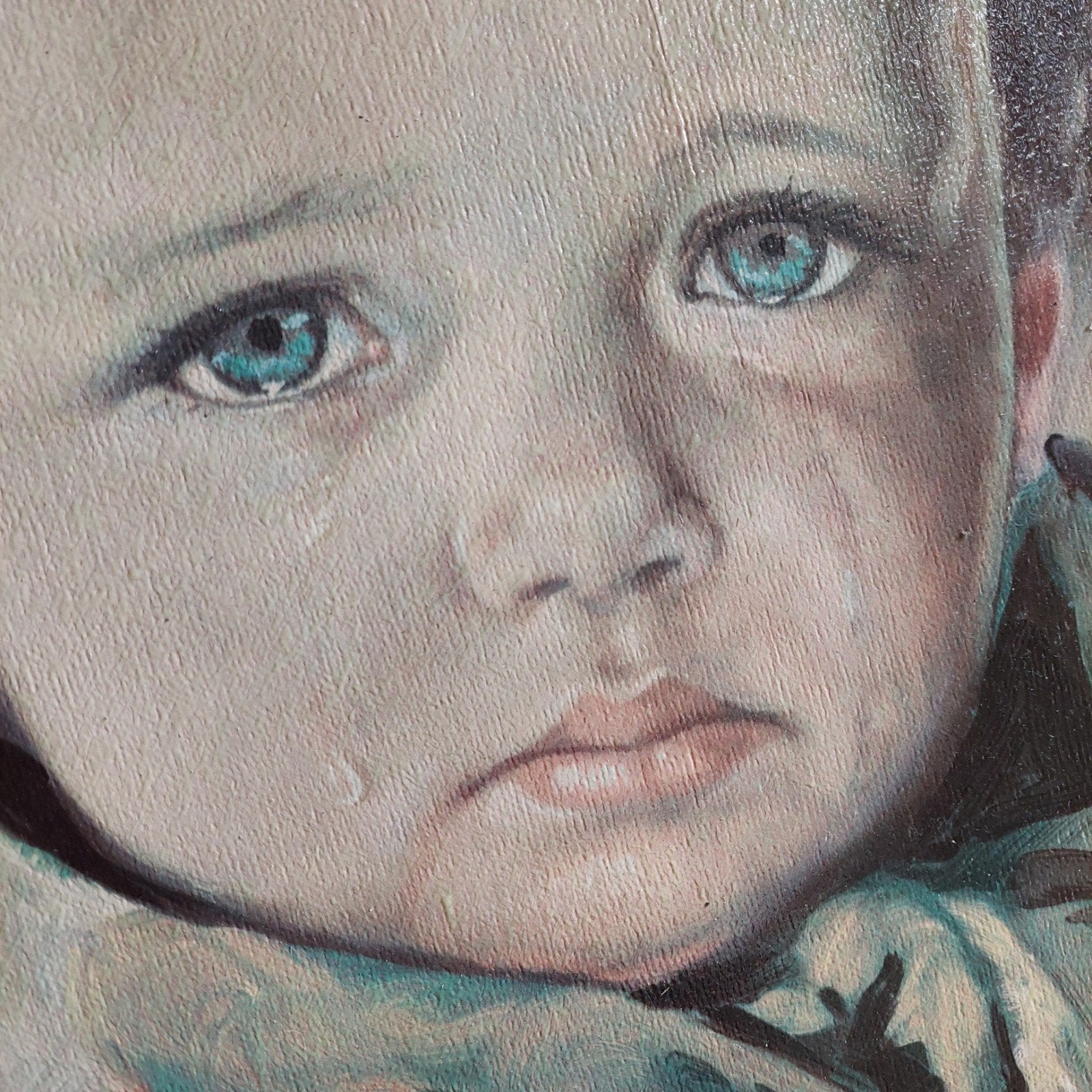 Lucky Vintage groot olieverf schilderij Huilende Jongen, Ophalen