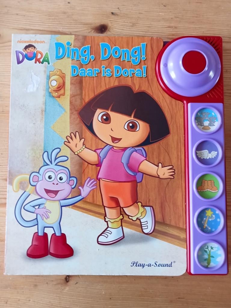 Dora Ding, Dong! Daar is Dora! Play-a-Sound boek, Boeken, Gelezen, Nickelodeon, Ophalen of Verzenden, 2 tot 3 jaar