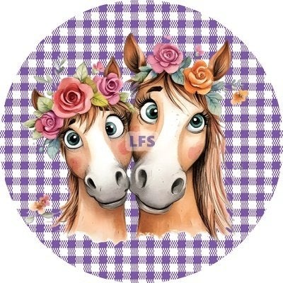 L2874 ouwel paarden 20cm eetbare taart plaat print, Hobby en Vrije tijd, Taarten en Cupcakes maken, Ophalen of Verzenden, Nieuw