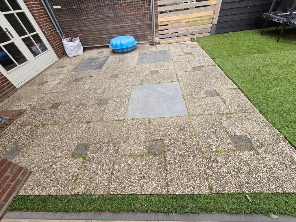 Grindtegels 40x60 en 3 natuursteen tegels 1mx1., Tuin en Terras, Ophalen, Gebruikt, Terrastegels, Natuursteen