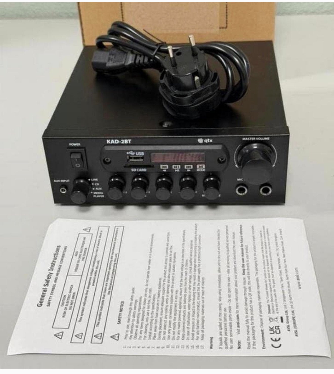 QTX kad-2bt digitale versterker met bluetooth usb mic NIEUW, Overige merken, Nieuw, Ophalen of Verzenden, H