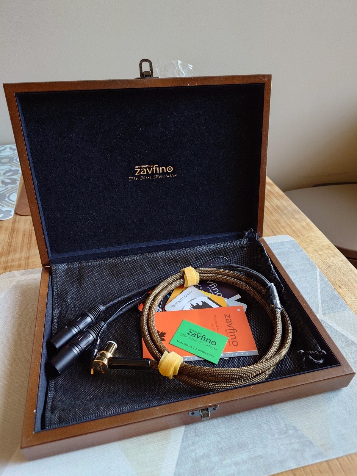 Zavfino 1877phono Gold Rush Au/Ag SME DIN - XLR phonokabel, Ophalen of Verzenden, Zo goed als nieuw