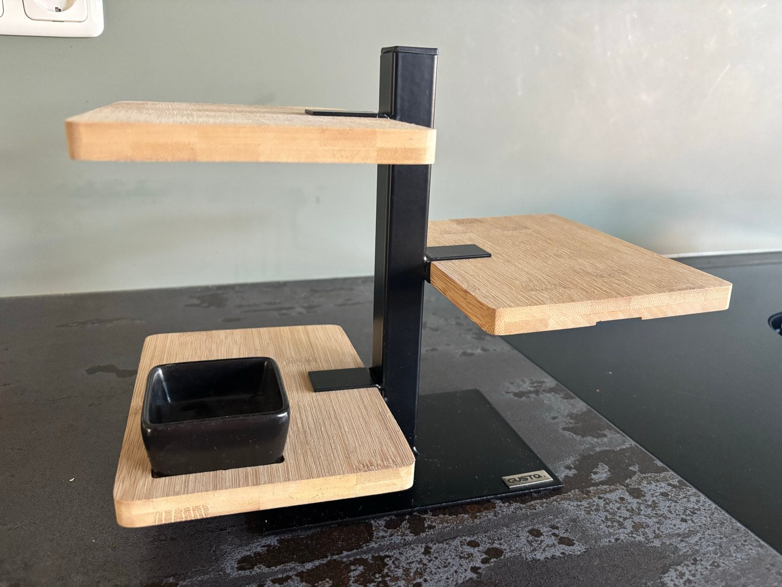 Gusta Serveerplank/Etageres van bamboe en metaal, Ophalen, Hout, Snij-/serveerplank, Gusta