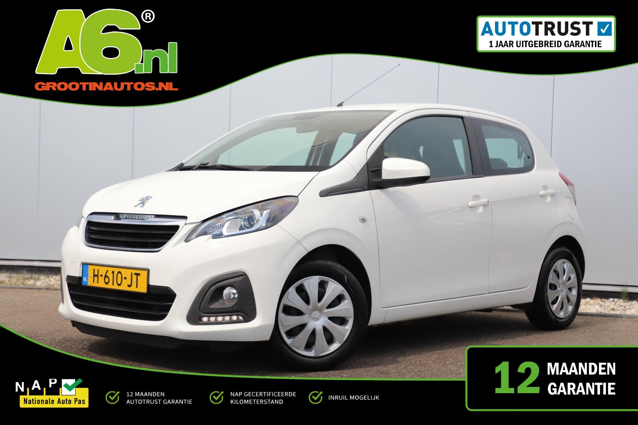 Peugeot 108 1.0 e-VTi Active Airco Radio Bluetooth Elektrisc, Auto's, Voorwielaandrijving, Stof, Gebruikt, Met garantie (alle)